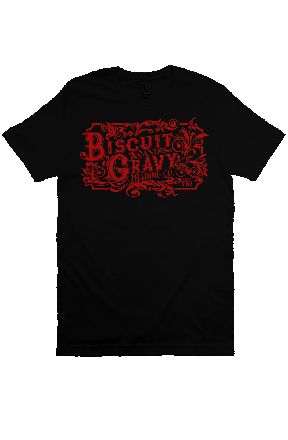 B&G Cardinal w/ Red Logo on Black Shirt