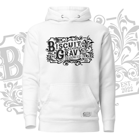 B&G White w/ Black Logo Pullover Hoodie