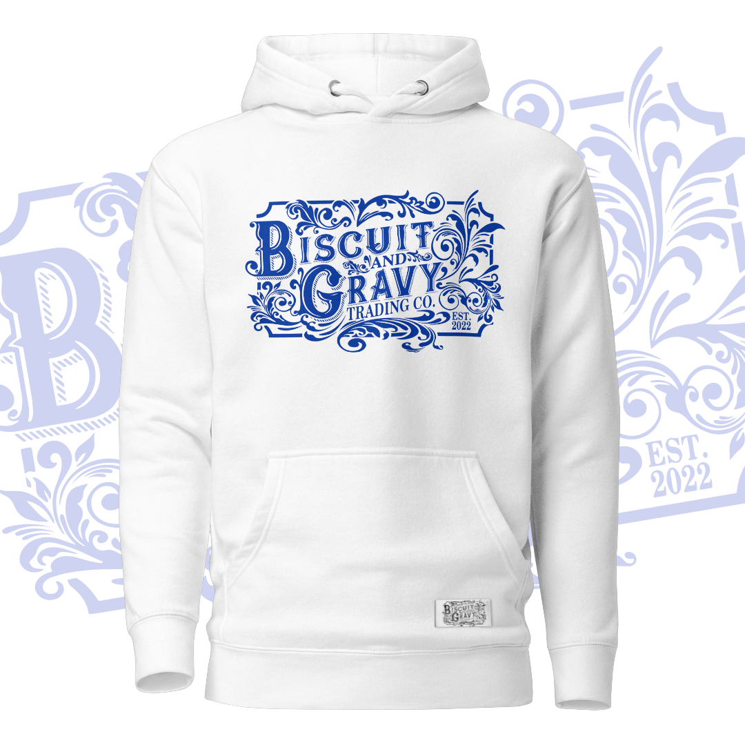 B&G White w/ Kentucky Blue Logo Hoodie